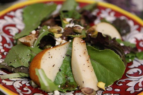 Pear Salad with Feta and Pistachios