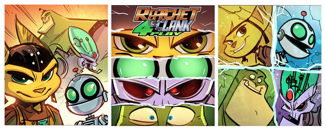 Ratchet & Clank All 4 One pre-release box art: Static Heroes