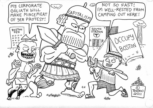 Occupy Boston Cartoon by rbtenorio