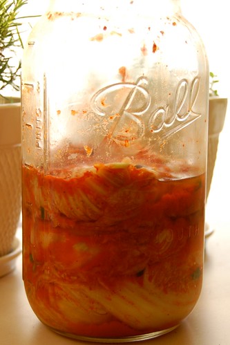 Kimchi in a jar