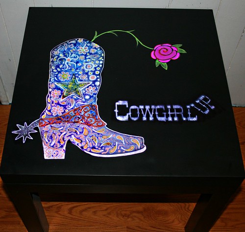  Cowgirl Up Table by Rick Cheadle Art and Designs