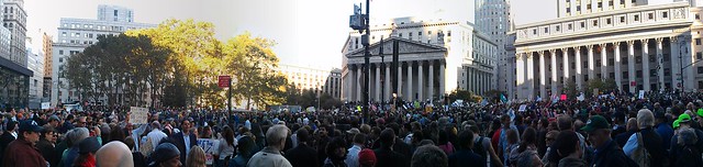 Panorama of #OccupyWallStreet from the west side