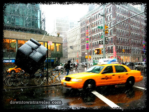 NYC Halloween Snow Storm 2011_Astor Place taxi