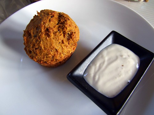 Pumpkin Spice muffin with a side of lemony maple spread