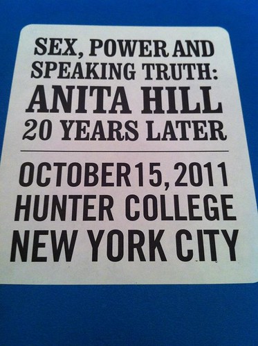 Flier for the conference reading SEX POWER AND SPEAKING TRUTH: ANITA HILL 20 YEARS LATER