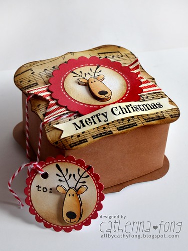 Merry Christmas gift box and mini tag 01