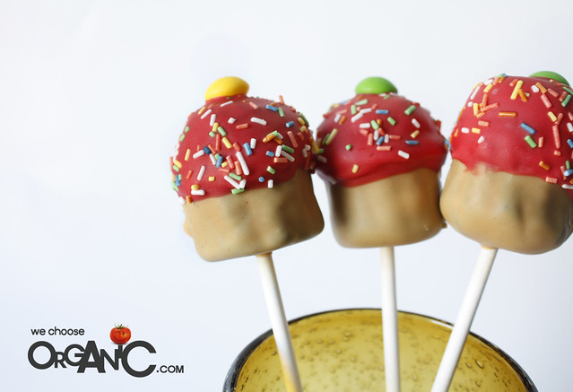 cupcake pops - valentines day, birthday, yellow red, vanilla