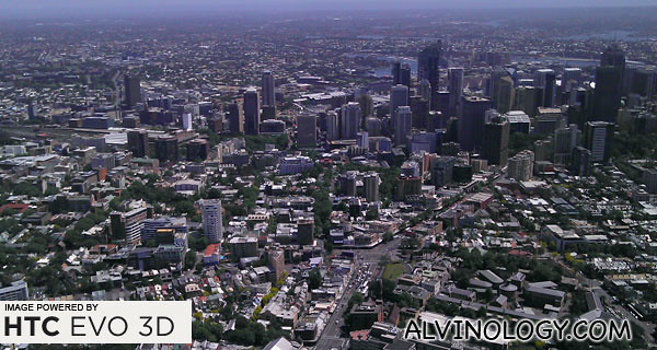 Helicopter view of Sydney city