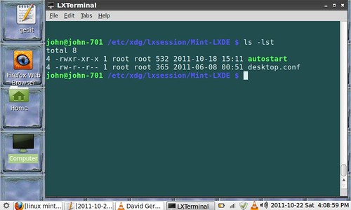 LXTerminal at location of startup file