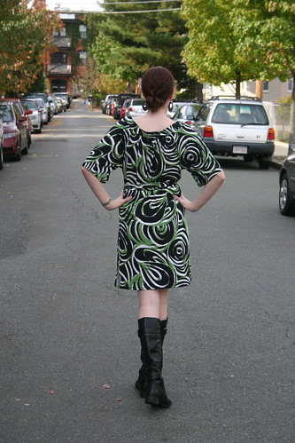 McCall 6200 green swirl dress