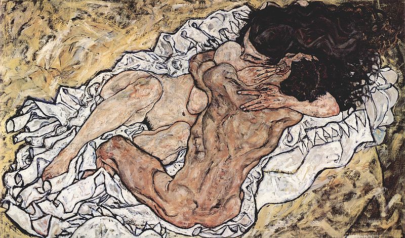 Egon Schiele, The Embrace, Oil on Canvas 1917