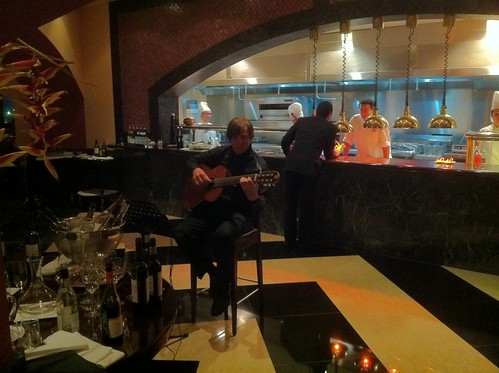 Our guitar player in the restaurant