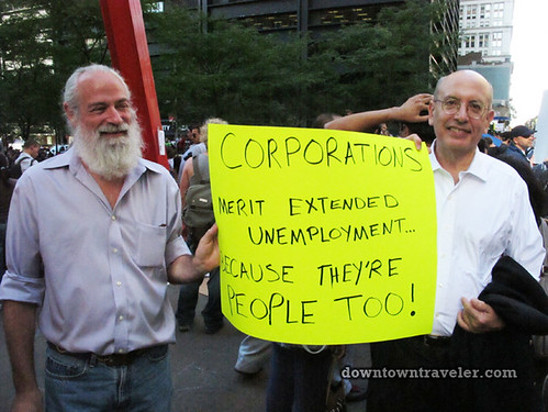 NYC Occupy Wall Street Rally Oct 8 2011 corporations sign