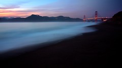 Baker beach bluey sunset and the Golden Gate