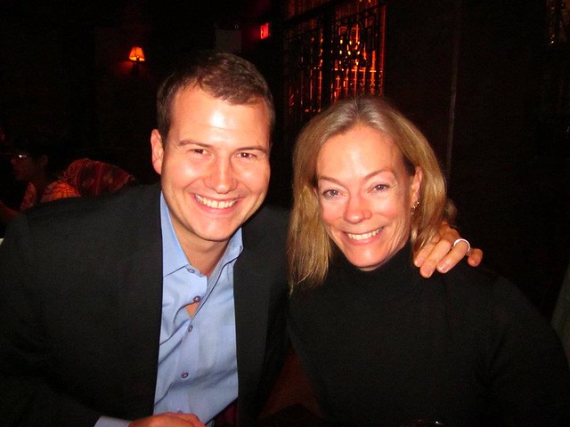 CEO Colleen Nystedt with Justen Harcourt at Steamworks Brewpub after PlaceSpeak's November Board Meeting and AGM