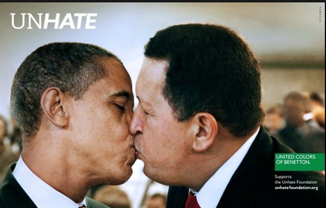 Obama kissing Chavez - Benetton ad