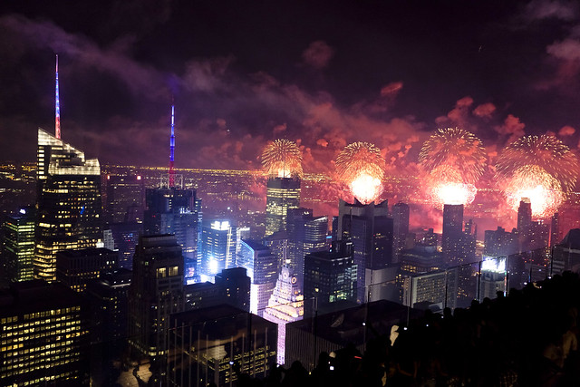 Fireworks in NYC. Red, white...ok, mostly red...