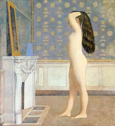 Balthus - Nude Before a Mirror [1955] by Gandalf's Gallery