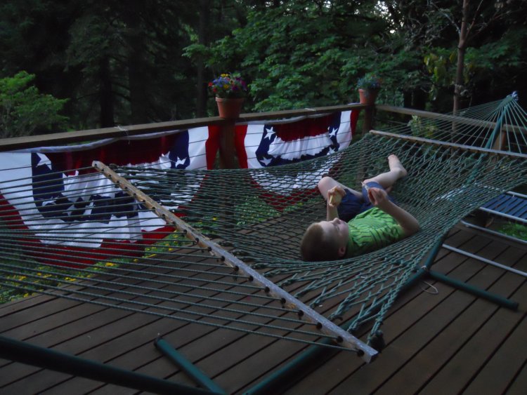 Levi in hammock