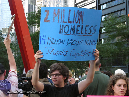 NYC Occupy Wall Street Rally Oct 8 2011 homeless sign