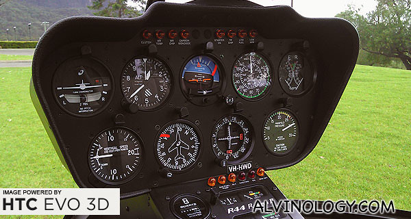 The helicopter control panel