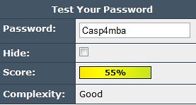 Choosing a strong password