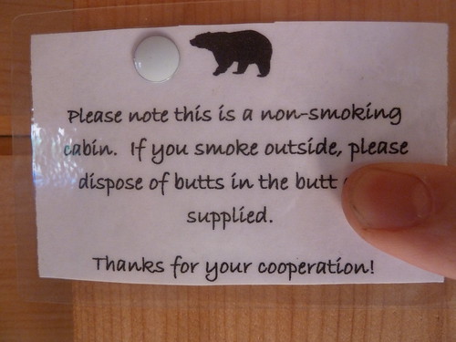 Please dispose of butts in the butt