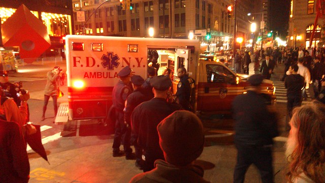 Instigator loaded into ambulance #ows #occupywallstreet