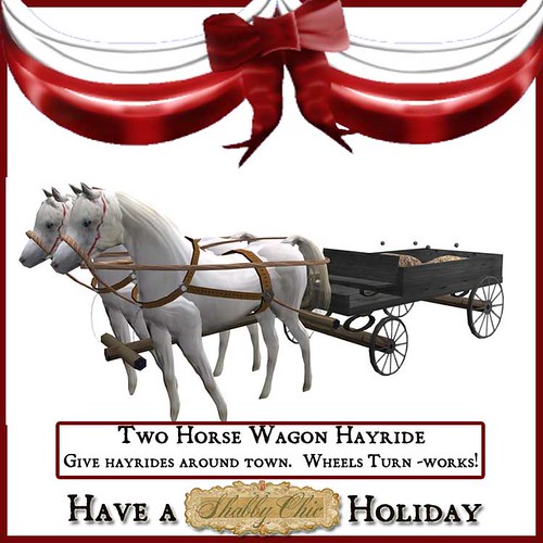 Shabby Chic Two Horse Hayride Wagin by Shabby Chics
