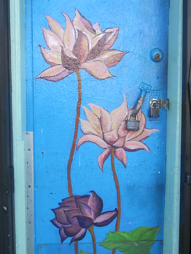 Lotus Painting on Door