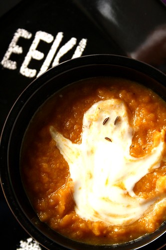 Roasted Sweet Potato Ghost Town Soup