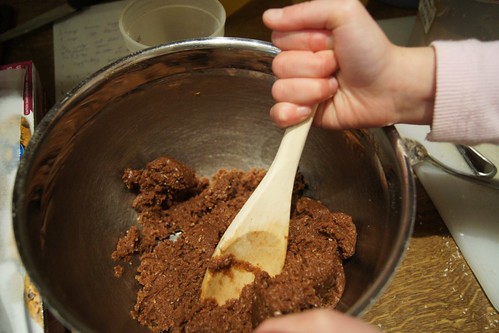 Easy Chocolate Slice Recipe - Mixing