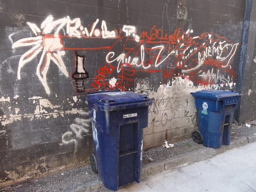 Trash bins and street art