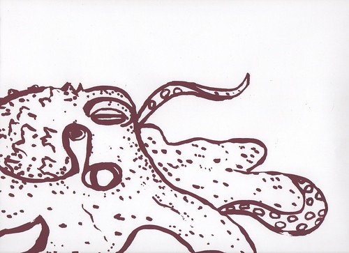 detail: Giant Pacific octopus screenprint