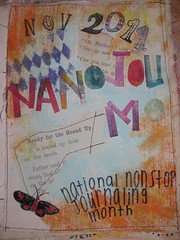 the cover of my canvas NaNoJouMo journal