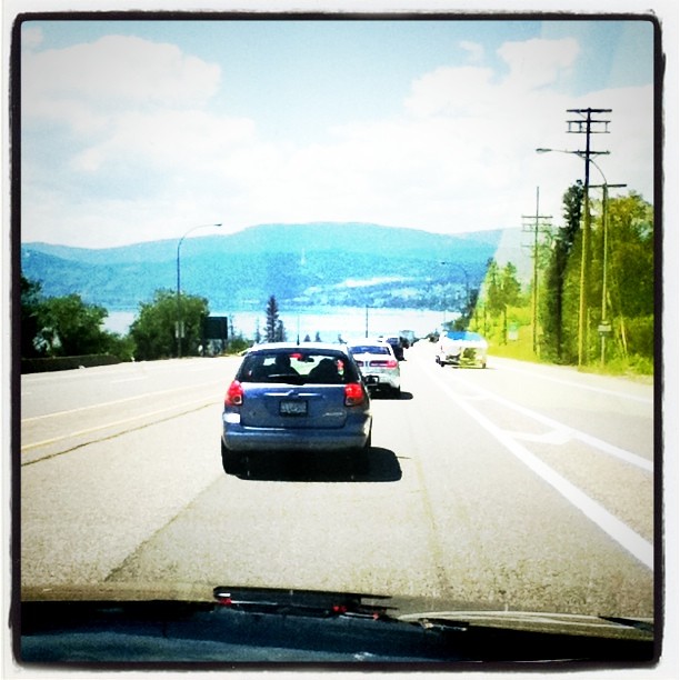 Traffic backed up to Peachland