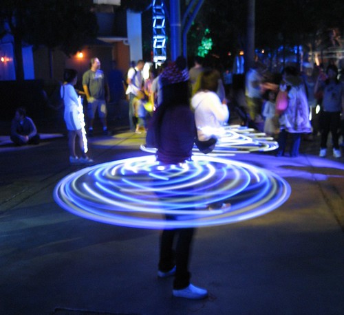 Lighted Hula Hoops at ElecTRONica party