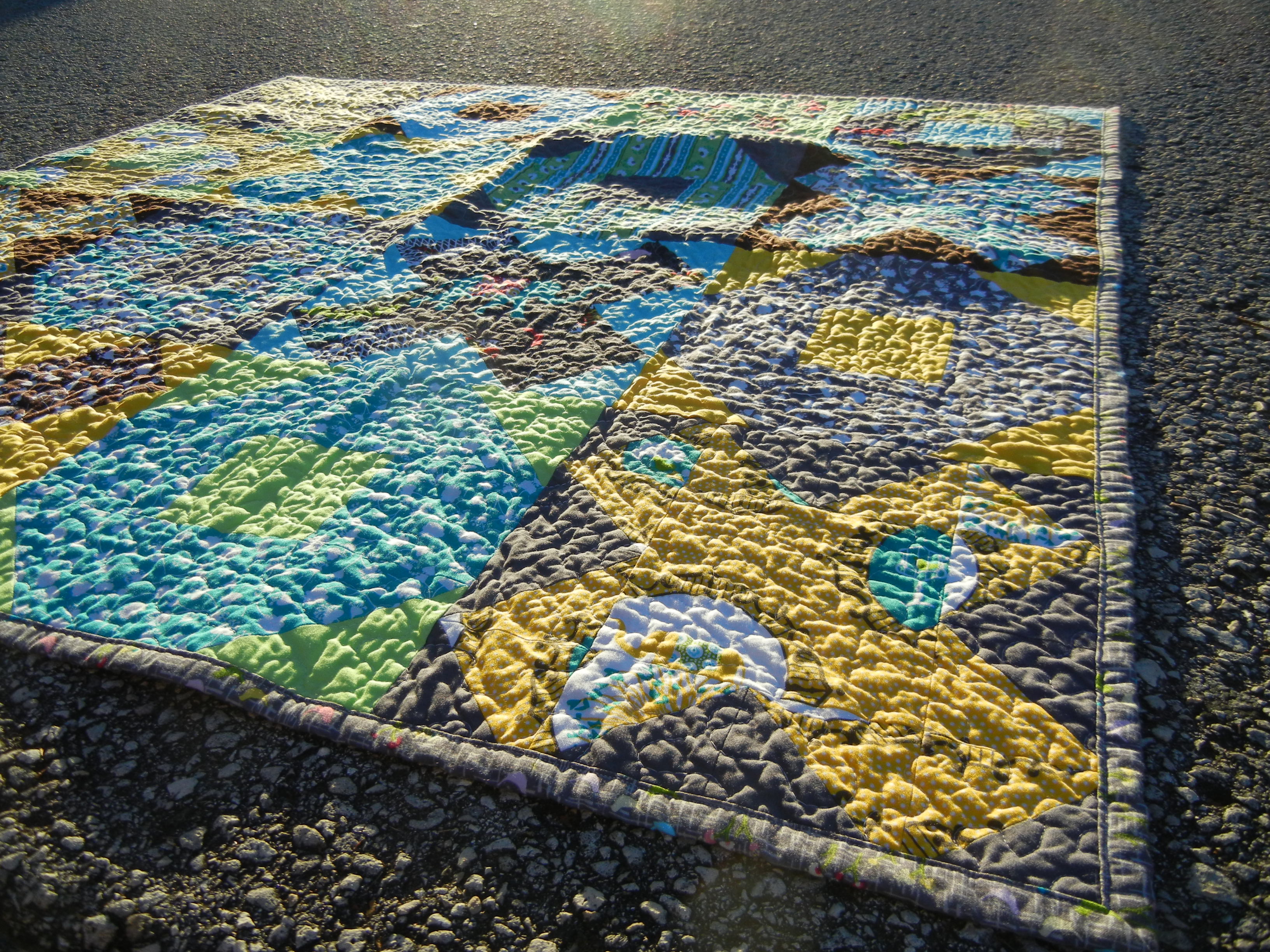 X and O quilt - the textured view