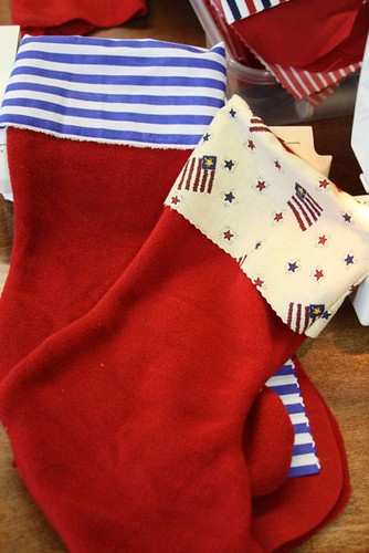 Sewing Xmas Stockings for the Troops!