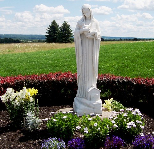 Imagen de la Virgen en el parque