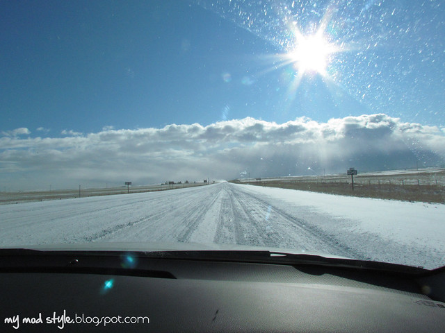 Snowy Roads in Wyoming