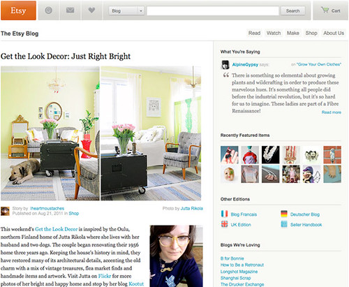 Feature on Etsy blog: Get the Look Decor