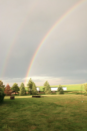 As we reach the farm rainbows appear in the sky