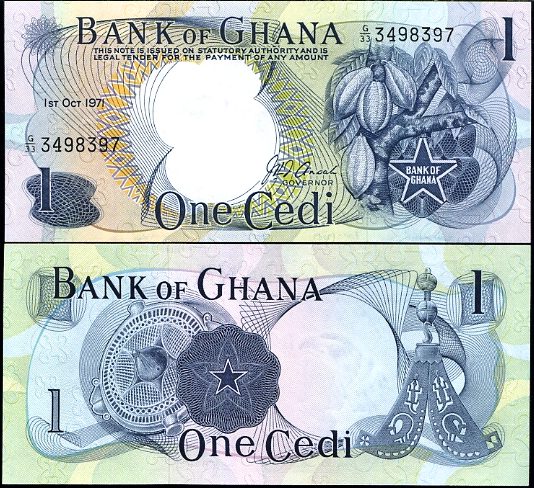 1 Cedi Ghana 1971, Pick 10d