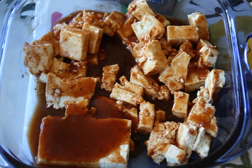 tofu with barbecue sauce