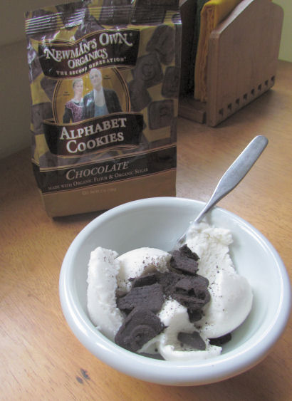 Newman's Cookies on Coconut Ice Cream
