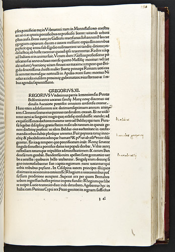 Annotations in Platina, Bartholomaeus: Vitae pontificum