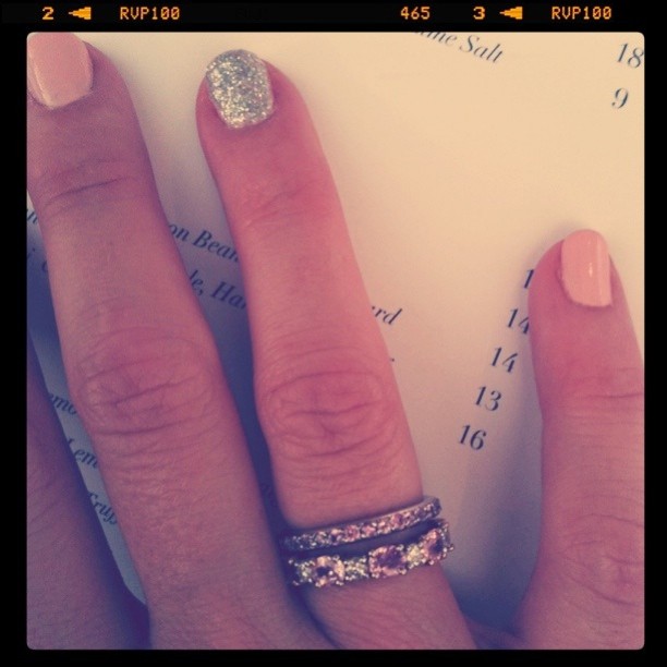 New rings... Pink sapphires and diamonds... to match my engagement & wedding bands.