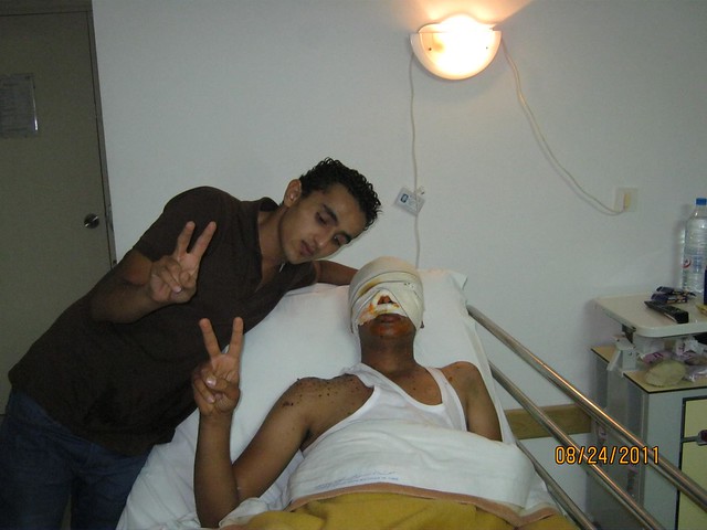 Omar with Adbu after he got out of surgery