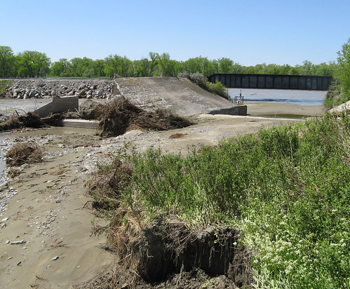 Record high flows in early June washed out irrigation infrastructure near Huntley, Montana, and diverted Pryor Creek and irrigation canal water into the Yellowstone River. 